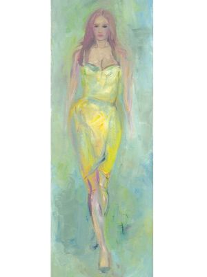 Jacky Frau mit gelbem Kleid