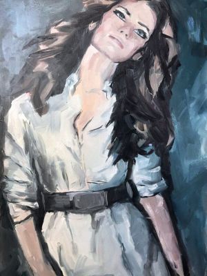 Abbild einer Frau mit langen Haaren